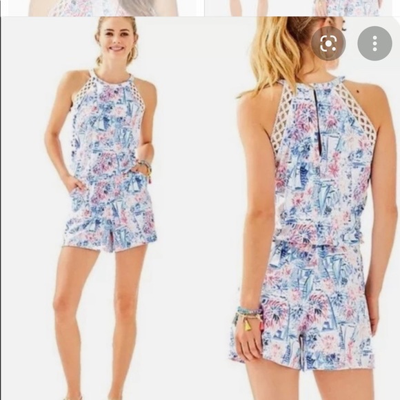 New Lilly Pulitzer One Piece Women’s Sleeveless Romper Size XXS with Pockets - Picture 15 of 17